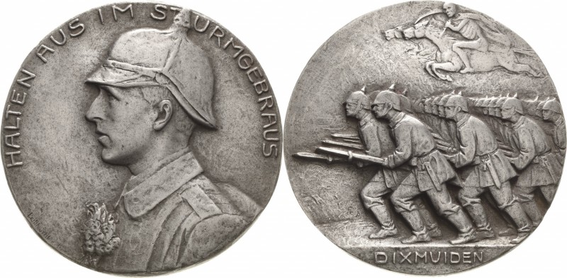 Erster Weltkrieg
 Eisengussmedaille o.J. (1914) (Leibküchler) Schlacht bei Dixm...