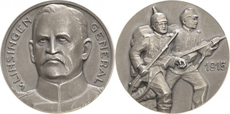 Erster Weltkrieg
 Silbermedaille 1915 (F. Eue/Ball) General Alexander von Linsi...