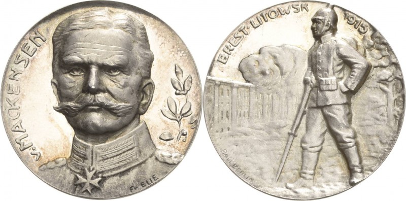 Erster Weltkrieg
 Silbermedaille 1915 (F. Eue/Ball) Generalfeldmarschall Macken...