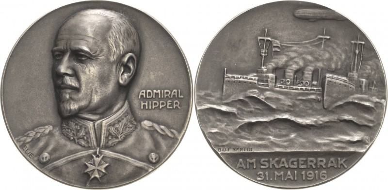 Erster Weltkrieg
 Silbermedaille 1916 (F. Eue/Ball) Admiral Hipper und die Schl...