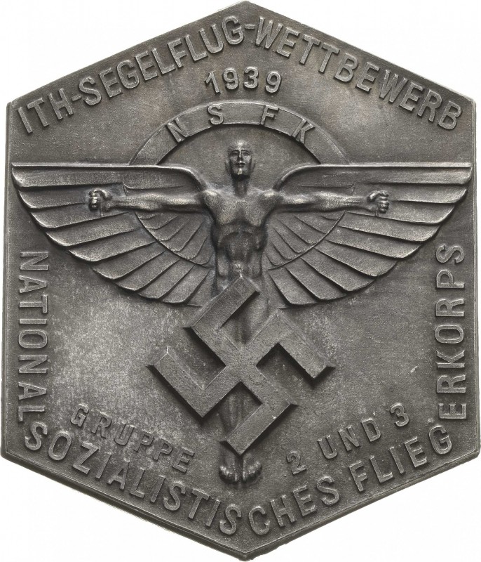 Luft- und Raumfahrt
 Einseitige Zinkplakette 1939. ITH-Segelflug Wettbewerb des...