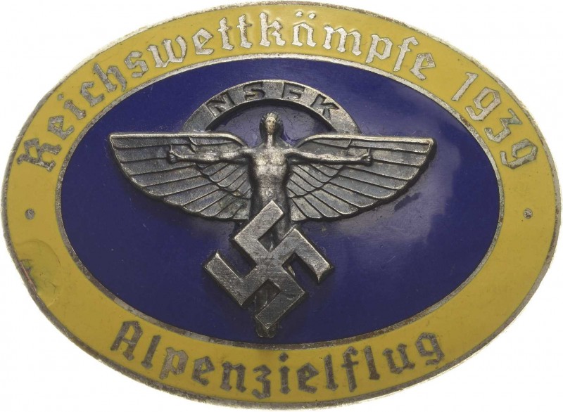 Luft- und Raumfahrt
 Farbig emailliertes Bronzeabzeichen 1939 (PJC) des Nationa...