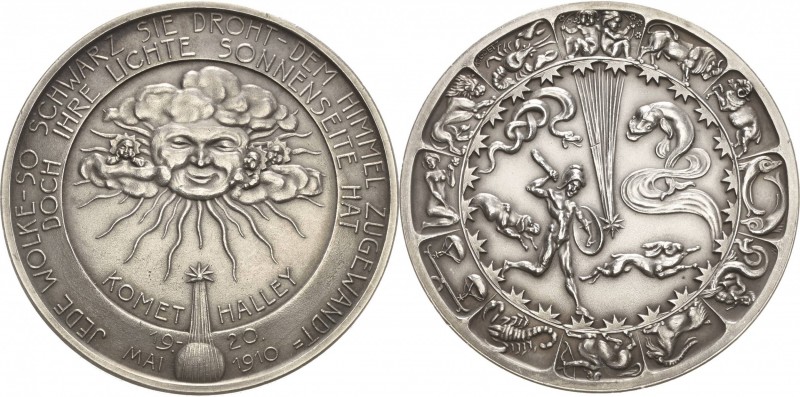 Medailleur Goetz, Karl 1875 - 1950
 Silbermedaille 1910. Erscheinen des Halley'...