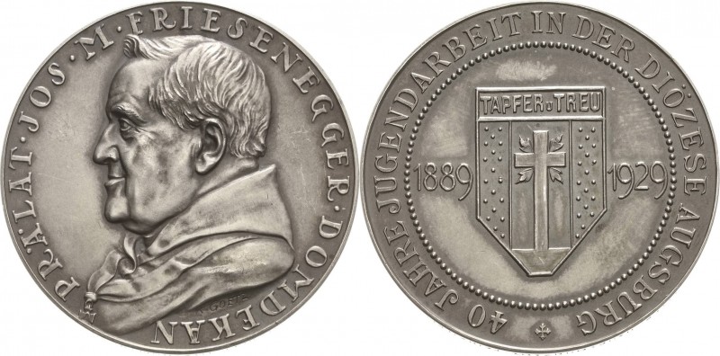 Medailleur Goetz, Karl 1875 - 1950
 Silbermedaille 1929. 75. Geburtstag des Aug...