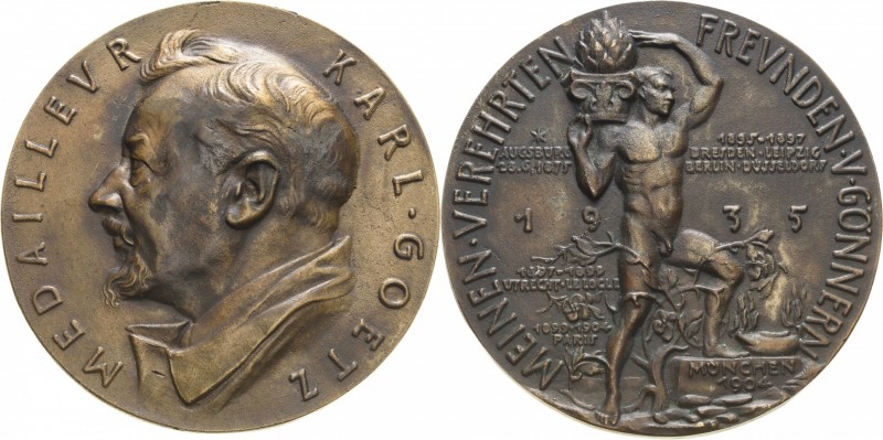 Medailleur Goetz, Karl 1875 - 1950
 Große Bronzegussmedaille 1935. Medailleur K...