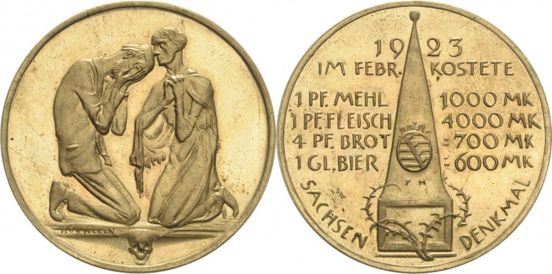 Medailleur Hörnlein, Friedrich Wilhelm 1873 - 1945
 Vergoldete Bronzemedaille 1...