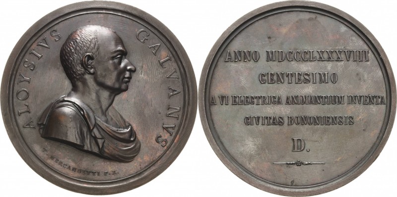 Medicina in nummis
 Bronzemedaille 1888 (T. Mercandetti) Auf Luigi Galvani. Bru...