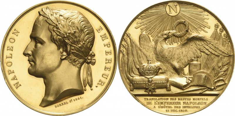 Napoleon, Befreiungskriege und ihre Jubiläen
 Vergoldete Bronzemedaille 1840 (B...