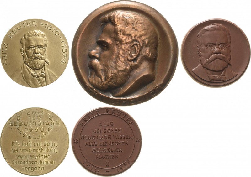 Personenmedaillen
Reuter, Fritz 1810-1874 Bronzemedaille 1960 (Hoffstätter, Bon...