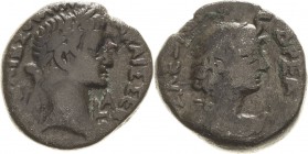Kaiserzeit
Galba 68-69 Bi-Tetradrachme. 68 (=Jahr 1), Alexandria Brustbild mit Lorbeerkranz nach rechts / Brustbild der Alexandria mit Elephantenhaut...