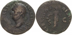 Kaiserzeit
Vitellius 69 As 69, Taracco Kopf mit Lorbeerkranz nach links, A. VITELLIVS IMP GERAN / Libertas steht nach rechts, LIBERTAS RESTITVTA RIC ...