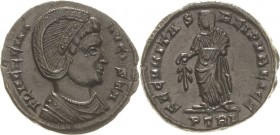 Kaiserzeit
Helena, Mutter des Constantinus I., nach 330 Follis 326, Trier Brustbild mit Helm nach rechts, FL HELENA AVGVSTA / Securitas steht nach li...