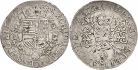 Belgien-Brabant
Albert und Isabella 1598-1621 Patagon o.J. Hand-Antwerpen Delmonte 254 Davenport 4432 Sehr schön