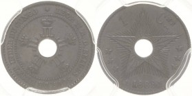 Belgisch-Kongo
Leopold II. 1865-1909 Centime 1888. Im PCGS-Slab mit der Bewertung MS63BN KM 1 Sehr selten in dieser Erhaltung. Stempelglanz