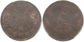 China
Republik 1912-1949 10 Cash o.J (1912). Im NGC-Slab mit der Bewertung MS63 BN KM Y 301.1 Prägefrisch