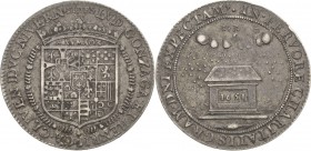 Frankreich-Nevers und Rethel
Louis de Gonzaga und Henriette de Clèves 1564-1621 Silberjeton 1651. Spätere Prägung im Namen des Herrscherpaares. Wappe...