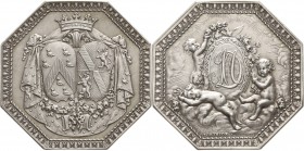 Frankreich-Medaillen und Marken
 Silberjeton o.J. (1747) (Pierre-Joseph Lorthior) Auf die Vermählung von Louis Marie d'Aumont und Louise-Jeanne de Du...