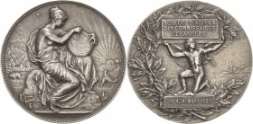 Frankreich-Medaillen und Marken
 Silbermedaille 1900 (A. Dubois) Abschiedsabend ausländischer Kommissare. Frau mit Erdkugel in der Hand, links Landsc...