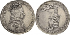 Großbritannien
Charles II. 1660-1685 Silbermedaille 1661 (T. Simon) Krönung. Bekröntes Brustbild mit Hermelinmantel nach rechts / König nach links si...