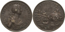Großbritannien
George II. 1727-1760 Bronzegussmedaille 1758. Einnahme von Louisbourg/Nova Scotia. Brustbild des Admirals Edward Boscawen nach rechts ...