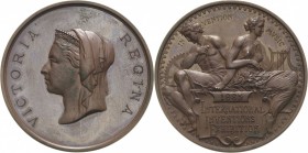 Großbritannien
Victoria 1837-1901 Bronzemedaille 1885 (L.C. Wyon) Internationale Neuheiten- und Musikausstellung in London. Kopf mit Diadem und Schle...