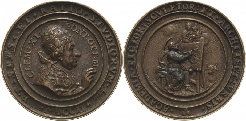 Italien-Kirchenstaat/Vatikanstadt
Clemens XI. 1700-1721 Bronzegussmedaille 1702...