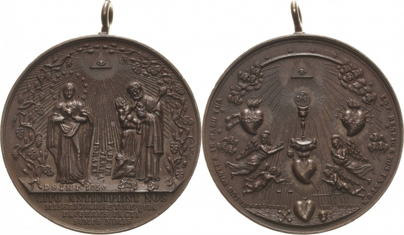 Italien-Neapel und Sizilien
Ferdinand II. 1830-1859 Bronzemedaille 1850 (Cavicc...