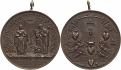 Italien-Neapel und Sizilien
Ferdinand II. 1830-1859 Bronzemedaille 1850 (Cavicchio) Für die Heilige Familie. Die Heilige Familie, VADE IN TERRA ISRAE...