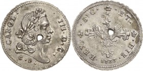 Italien-Sizilien, Königreich
Carlo III. 1720-1734 6 Tari (1/2 Scudo) 1733, Palermo Spahr 57 Varesi 520/2 Montenegro 16 14.72 g. Sehr selten. Schrötli...