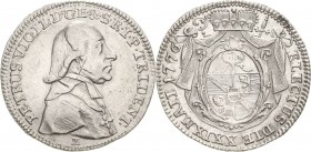 Italien-Trient
Peter Virgil von Thun 1769-1800 Silberabschlag des Dukaten 1776. CNI 2.2 Morosini 1540 Fast vorzüglich/vorzüglich-Stempelglanz