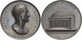 Italien-Medaillen
 Bronzemedaille 1831 (Antonio Fabris) Antonio Canova. Brustbild des Künstlers nach rechts / Ansicht von Tempio Canoviano. 52,5 mm, ...