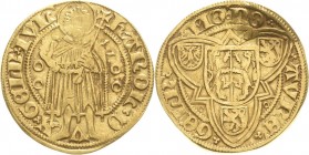 Niederlande-Geldern
Karl v. Egmond 1492-1538 Goldgulden o.J. Delmonte 618 Friedberg 67 GOLD. 3.38 g. Min. Gewellt, sehr schön