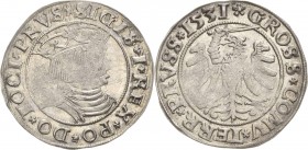 Polen
Sigismund I. 1506-1548 Groschen 1531, Thorn Prägung für das Herzogtum Westpreußen Kopicki 3086 Gumowski 527 Leichte Prägeschwäche, vorzüglich+...
