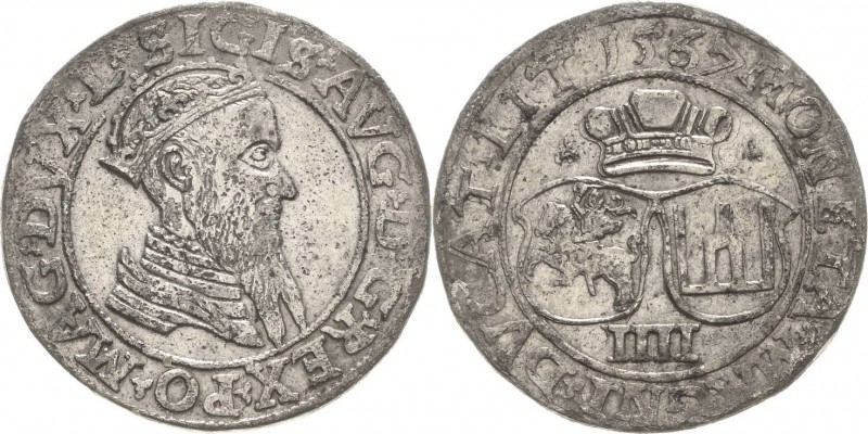 Polen
Sigismund II. August 1545-1572 4 Gröscher 1567, Vilnius Kopicki 3312 (R1)...