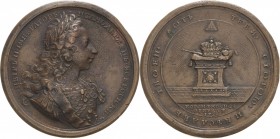 Russland
Peter II. 1727-1730 Bronzemedaille 1727 (Spätere Prägung) (Kalashnikov) Auf seine Krönung in Moskau. Geharnischtes Brustbild nach rechts / A...