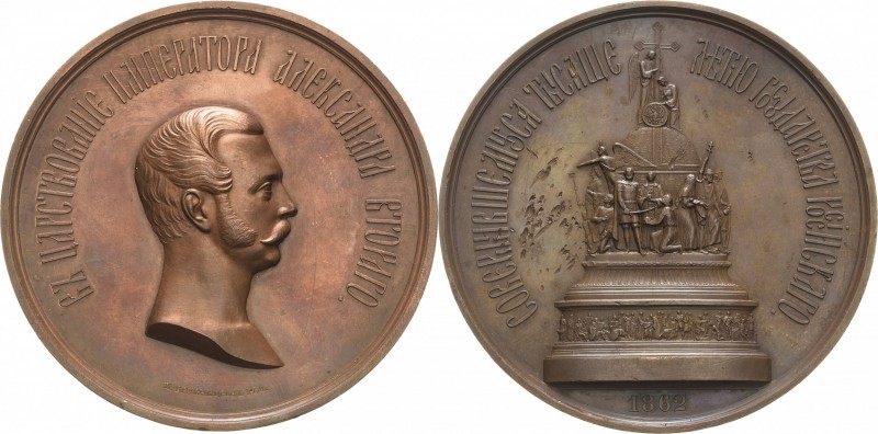 Russland
Alexander II. 1855-1881 Bronzemedaille 1862 (P. Brusnitsyn) Einweihung...