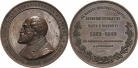 Russland
Alexander III. 1881-1894 Bronzemedaille 1889 (L. Steinmann) 60-jähriges Dienstjubiläum des Ingenieurs S. V. Kerbedz. Brustbild nach links / ...