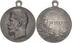 Russland
Nikolaus II. 1894-1917 Silbermedaille o.J. (1894) (unsigniert / von A. Vasyutinsky) Fleißauszeichnung für Kaufleute, Bauer und Unteroffizier...