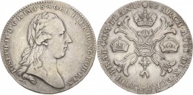 Habsburg
Josef II. 1764-1790 Taler 1786, B-Brüssel Voglhuber 298 Davenport 1284 Delmonte 293 Revers min. justiert, sehr schön