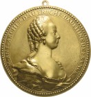 Habsburg
Franz II.(I.) 1792-1806 10 Dukaten o.J. Marie-Antoinette von Österreich-Lothringen. Brustbild nach rechts. 158 mm, 440,74 g. Mit Aufhängevor...