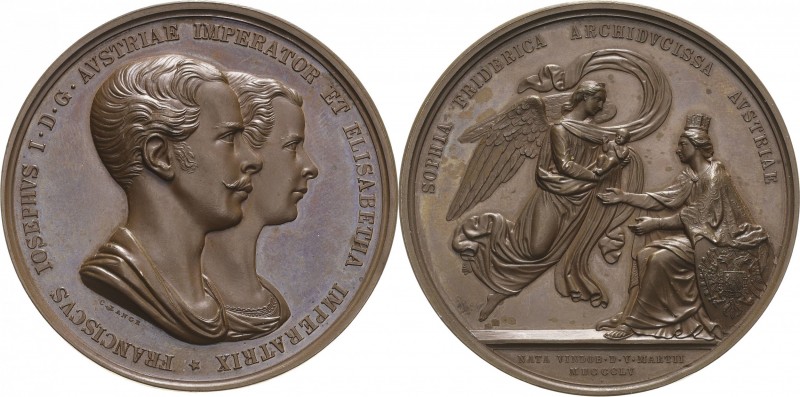 Kaiserreich Österreich
Franz Joseph I. 1848-1916 Bronzemedaille 1855 (C. Lange)...