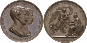 Kaiserreich Österreich
Franz Joseph I. 1848-1916 Bronzemedaille 1855 (C. Lange) Geburt seiner Tochter Sophie Friederike. Brustbilder des Elternpaares...
