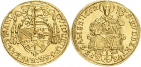 Geistlichkeiten - Salzburg
Guidobald von Thun und Hohenstein 1654-1668 1/4 Dukat 1662. Zöttl 1785 Probszt 1469 Friedberg 777 GOLD. 0.88 g. Vorzüglich...
