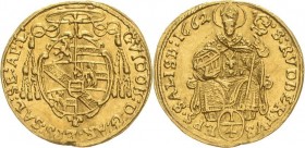 Geistlichkeiten - Salzburg
Guidobald von Thun und Hohenstein 1654-1668 1/4 Dukat 1662. Zöttl 1785 Probszt 1469 Friedberg 777 GOLD. 0.87 g. Vorzüglich...