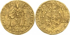 Geistlichkeiten - Salzburg
Guidobald von Thun und Hohenstein 1654-1668 1/4 Dukat 1662. Zöttl 1785 Probszt 1469 Friedberg 777 GOLD. 0.87 g. Sehr schön...