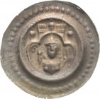 Hersfeld, Abtei
Heinrich III. von Erthal 1252-1263 Brakteat, Herrenbreitungen Brustbild mit Krummstab und Buch unter Dreibogen mit 4 Türmen im doppel...