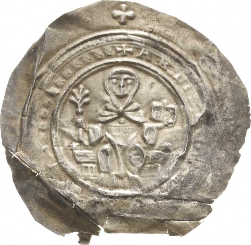 Quedlinburg, Abtei
Agnes II. von Meissen 1184-1203 Brakteat. Von vorn thronende...