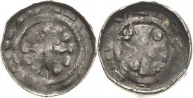 Sachsen, Sachsenpfennige 950 bis 1125 - Kaiserliche Gepräge
Heinrich IV. 1056-1106 Hochrandpfennig Kugelstabkreuz, Trugschrift / Keilkreuz, Trugschri...