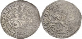 Sachsen, Haus Wettin, Groschenzeit
Landgraf Balthasar 1369-1406 Fürstengroschen o.J (1393/1393), Freiberg Mit Minuskel b vor Löwen und Ringel vor Löw...