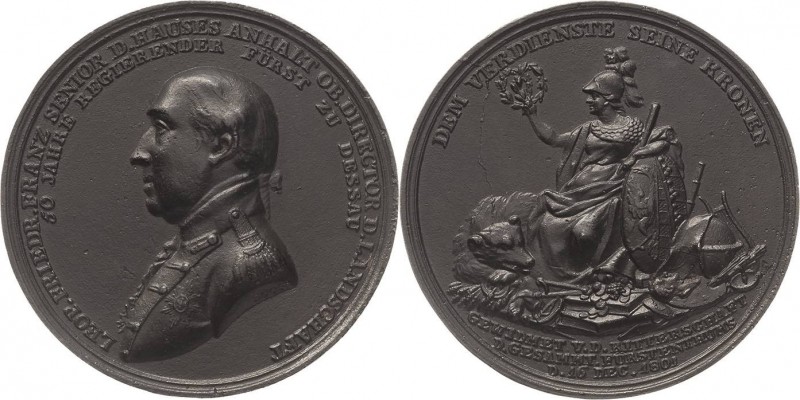 Anhalt-Dessau
Leopold Friedrich Franz 1751-1817 Eisengussmedaille 1801 (F. Loos...